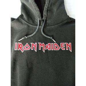 Iron Maiden Black Hoodie Long Sleeve Crop Top